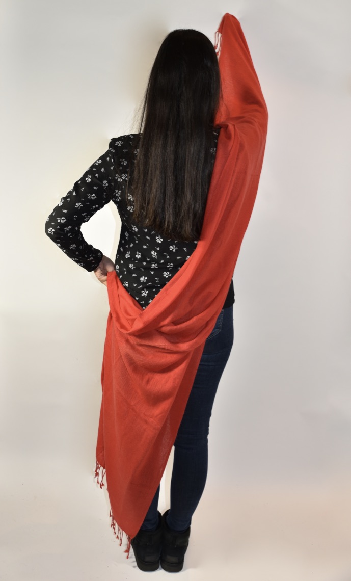 Cashmere sjaal poppy red